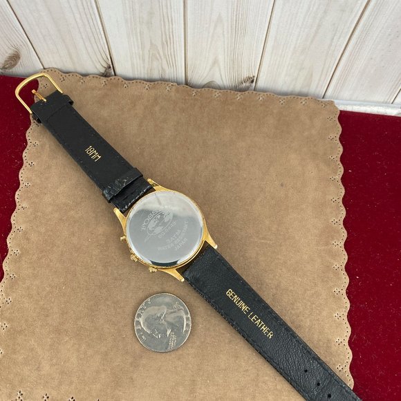 Vintage Fossil Quartz Moon Phase Chronograph Wrist Watch 9 inch Black Strap - Picture 8 of 8